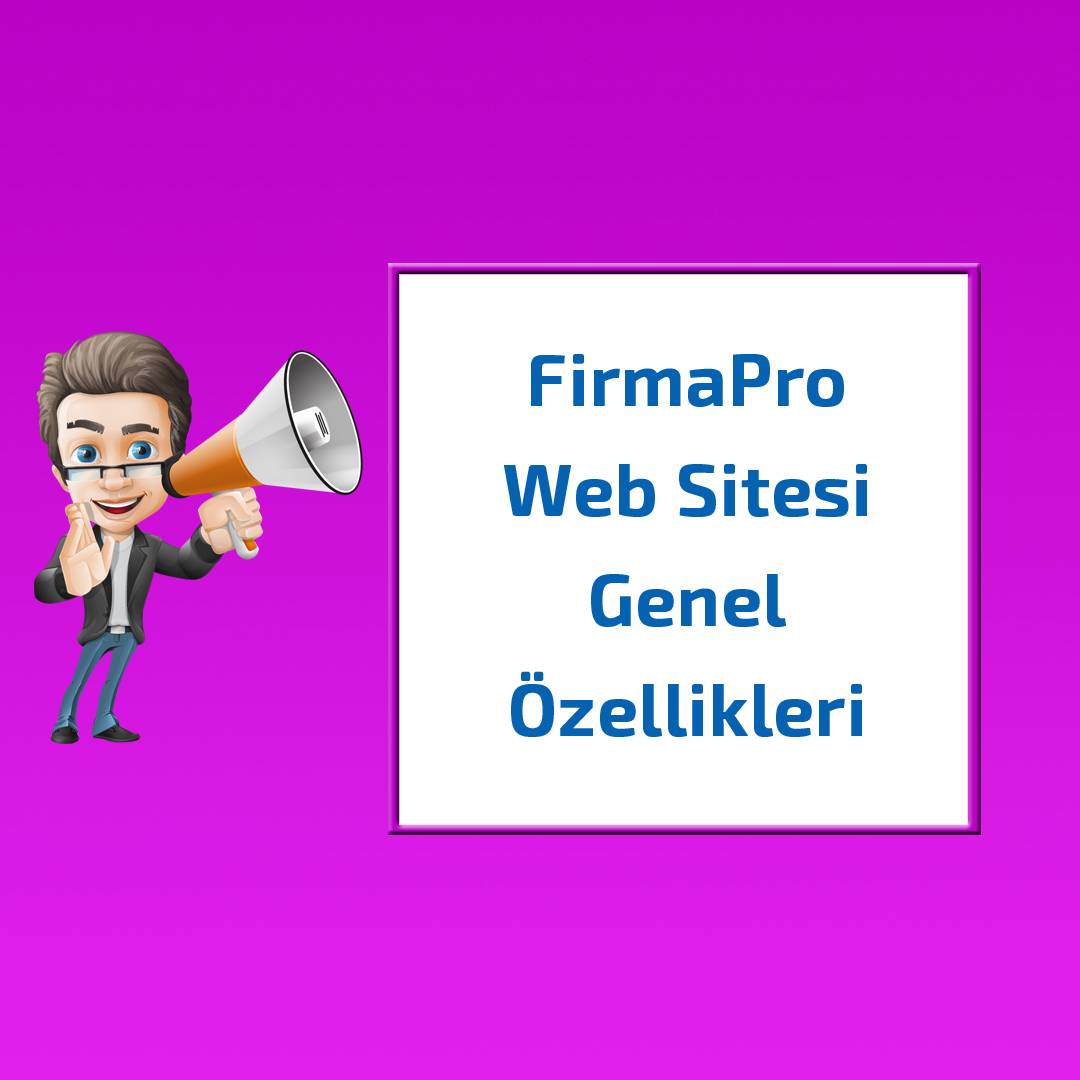 FirmaPro Web Sitesi Genel Özellikleri
